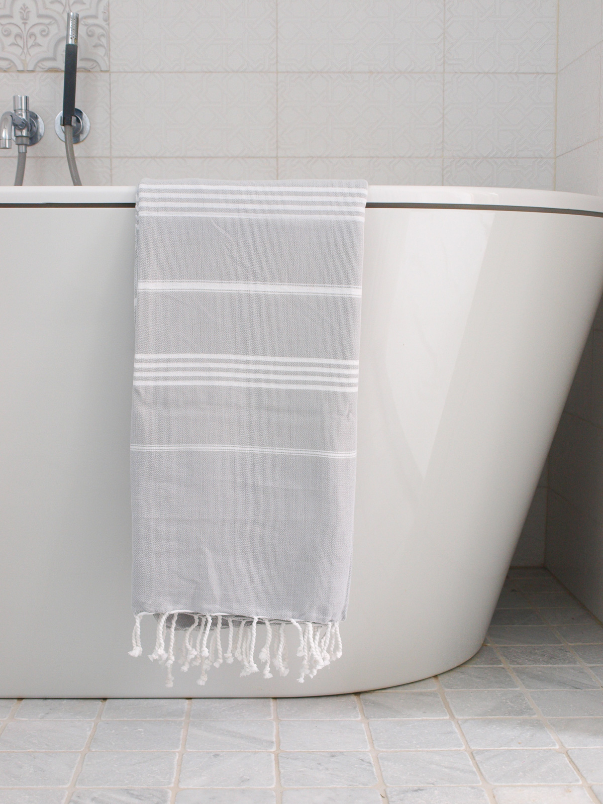 hammam towel light grey/white
